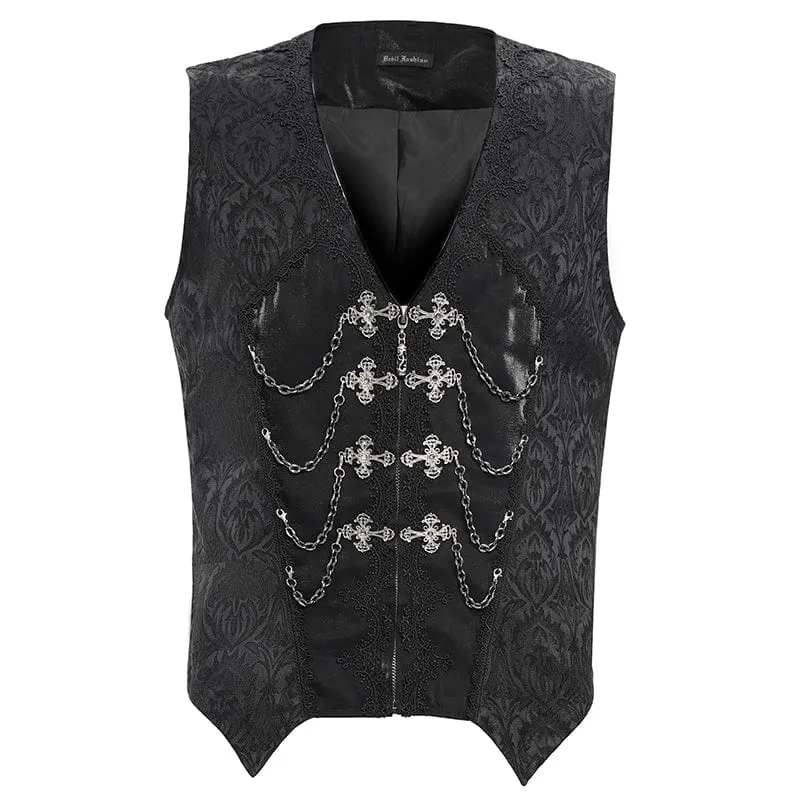 Gothic-Weste mit Kettenschnalle für Herren