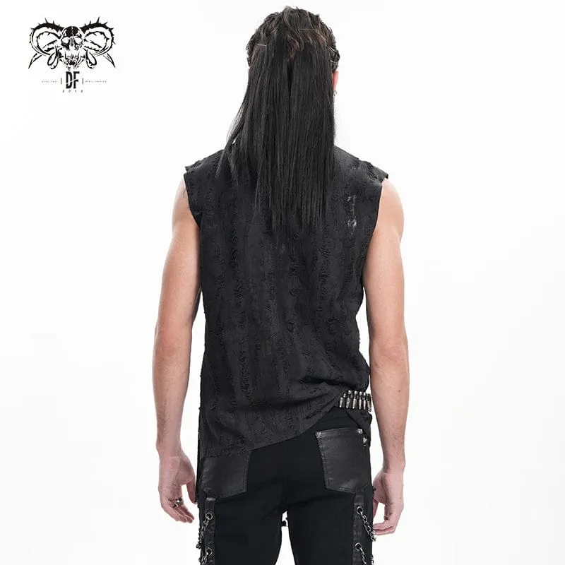Gothic-Weste mit Schnürung und zerrissenem Ring für Herren