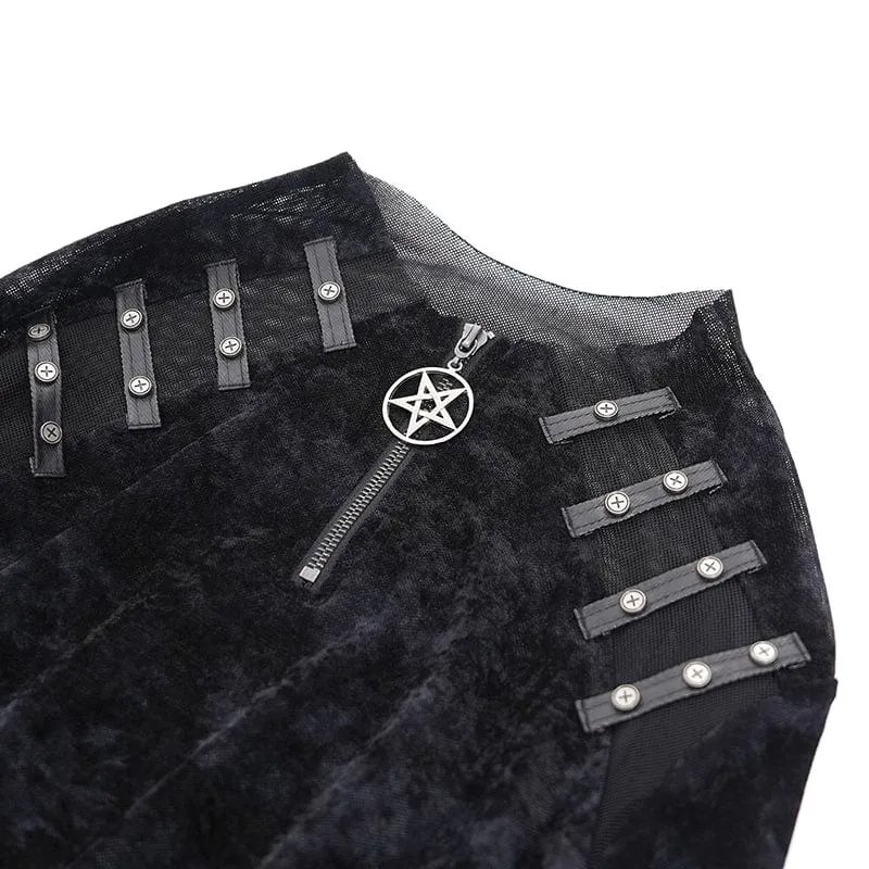 Gothic-Pullover mit Nieten und Schnalle für Herren