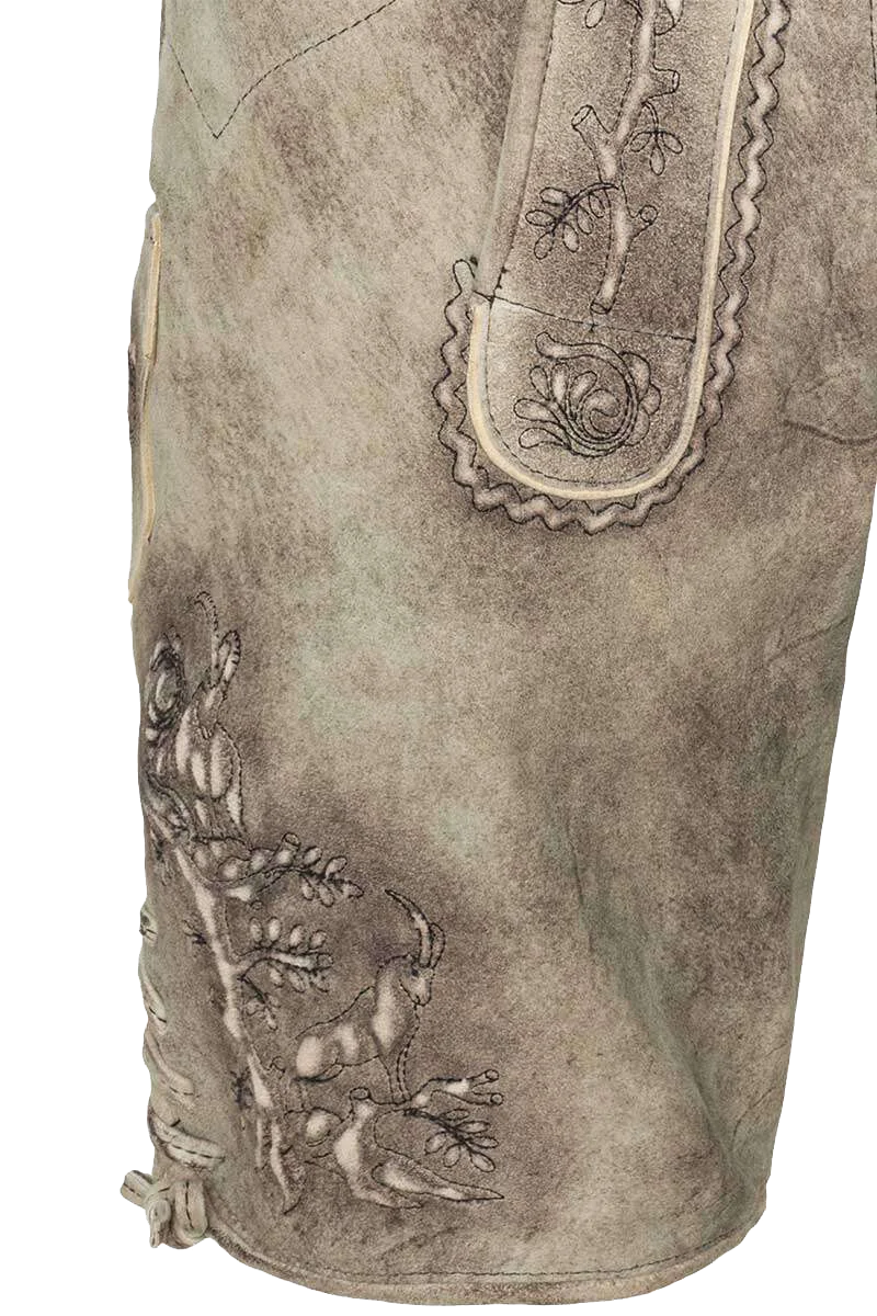 Kurze Herren Lederhose mit Stickerei