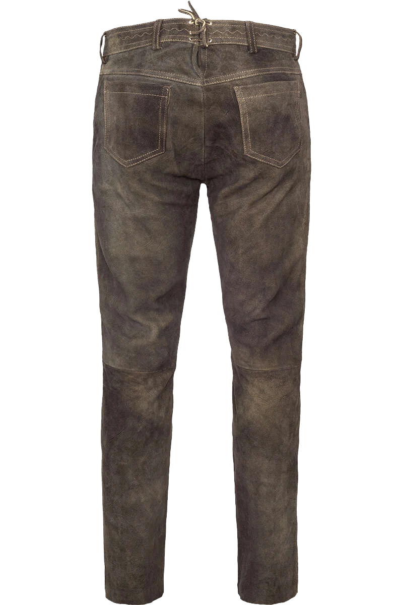 Herren Lederhose lang braun