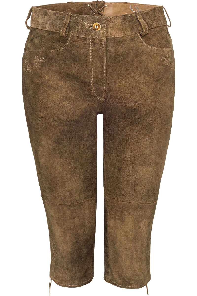 Damen Trachten Leder-Kniebundhose in 3/4-Länge