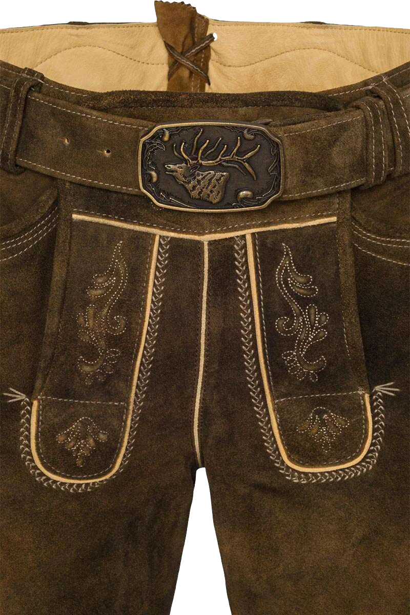Kurze Herren Lederhose mit Gürtel