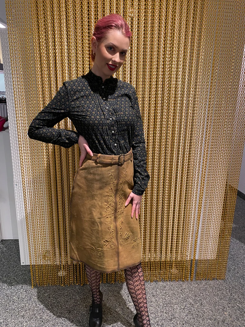 Trachten Bluse Anno Domini Design Conny Cord anthrazit