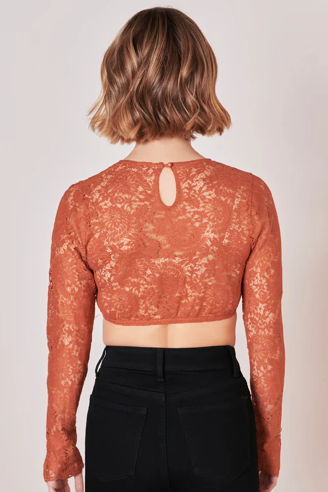 Dirndlbluse Krüger Collection Raffaela orange rost