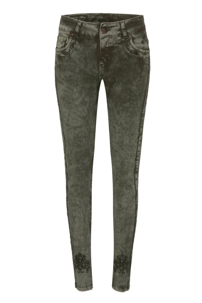 Stretchjeans Hangowear grün Hendrina lang