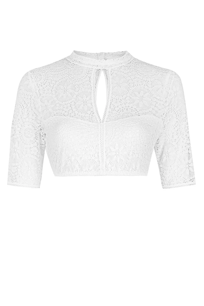 Dirndlbluse mit Schlitz Nina von C weiß