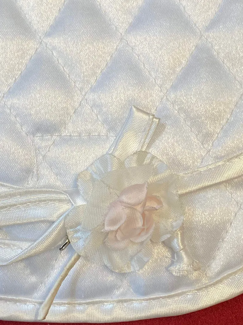 Kommunion Handtasche weiß gesteppt mit Blume