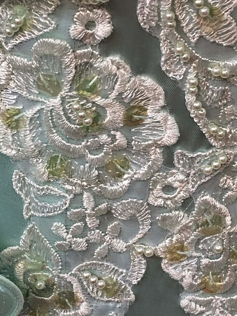 Vintage Theaterkleid Mintgrün Rüschen Ballkleid Bühnenkostüm Barock Stil