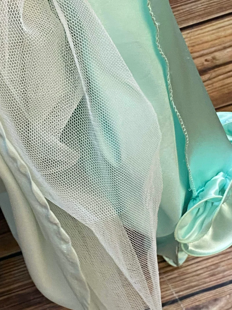 Vintage Theaterkleid Mintgrün Rüschen Ballkleid Bühnenkostüm Barock Stil