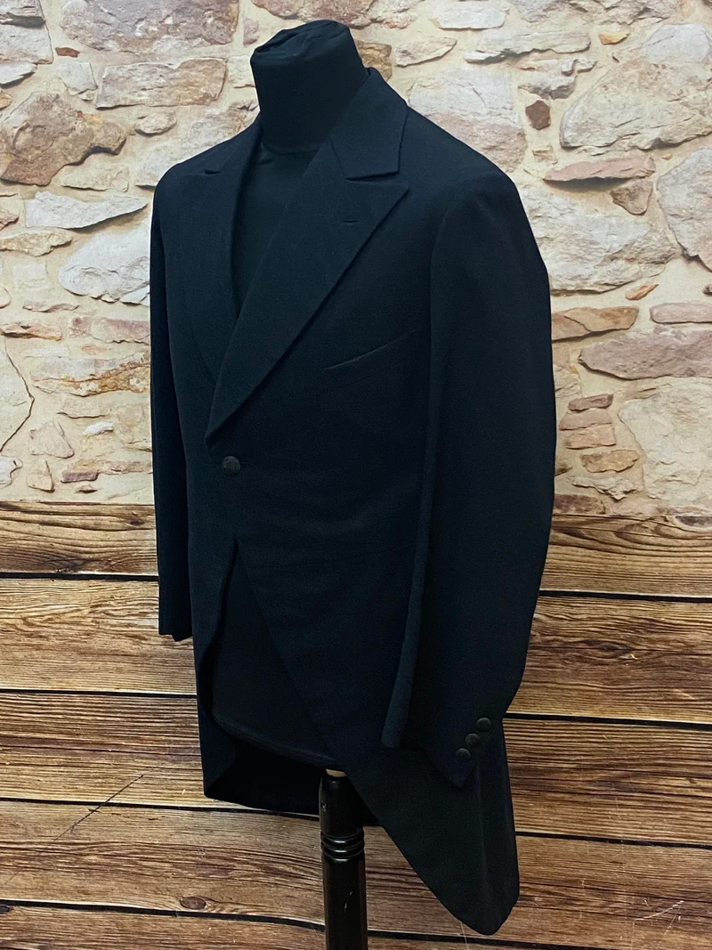 Theater Gehrock 20er Jahre Stil Schwarz – Vintage Cutaway Frack Gr. 46