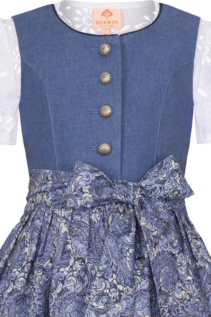 Kinderdirndl Leinen mit Bluse