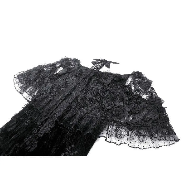 Gothic-Abendkleid mit Rosenstickerei aus Samt für Damen, Meerjungfrauen-Stil, Hochzeitskleid