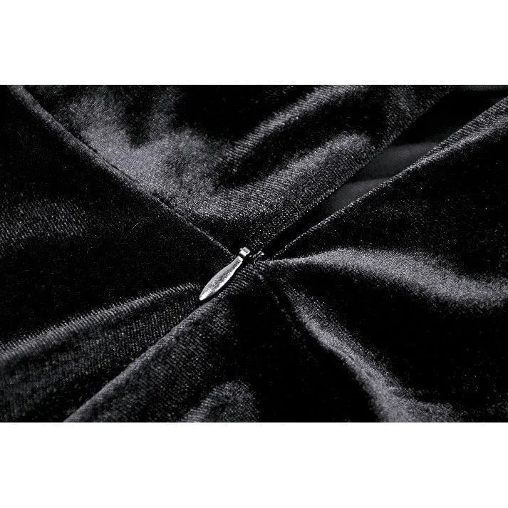 Gothic-Abendkleid aus Samt mit Cut-outs und Seitenschlitzen für Damen, Hochzeitskleid
