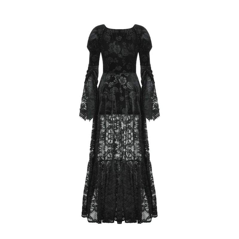 Gothic-Mantel aus Samt mit Puffärmeln und Spitze für Damen