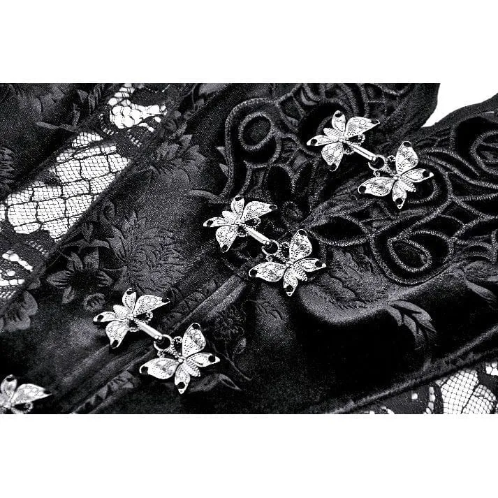 Gothic-Mantel aus Samt mit Puffärmeln und Spitze für Damen
