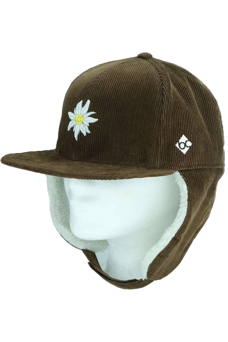 Kord-Strapback Cap mit Ohrenwärmern Edelweiß