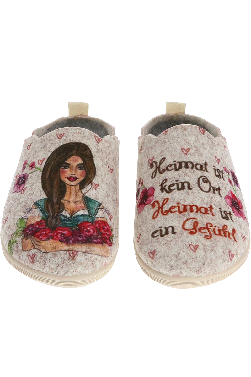Damen Filzpantoffeln Hauschuhe Dirndl