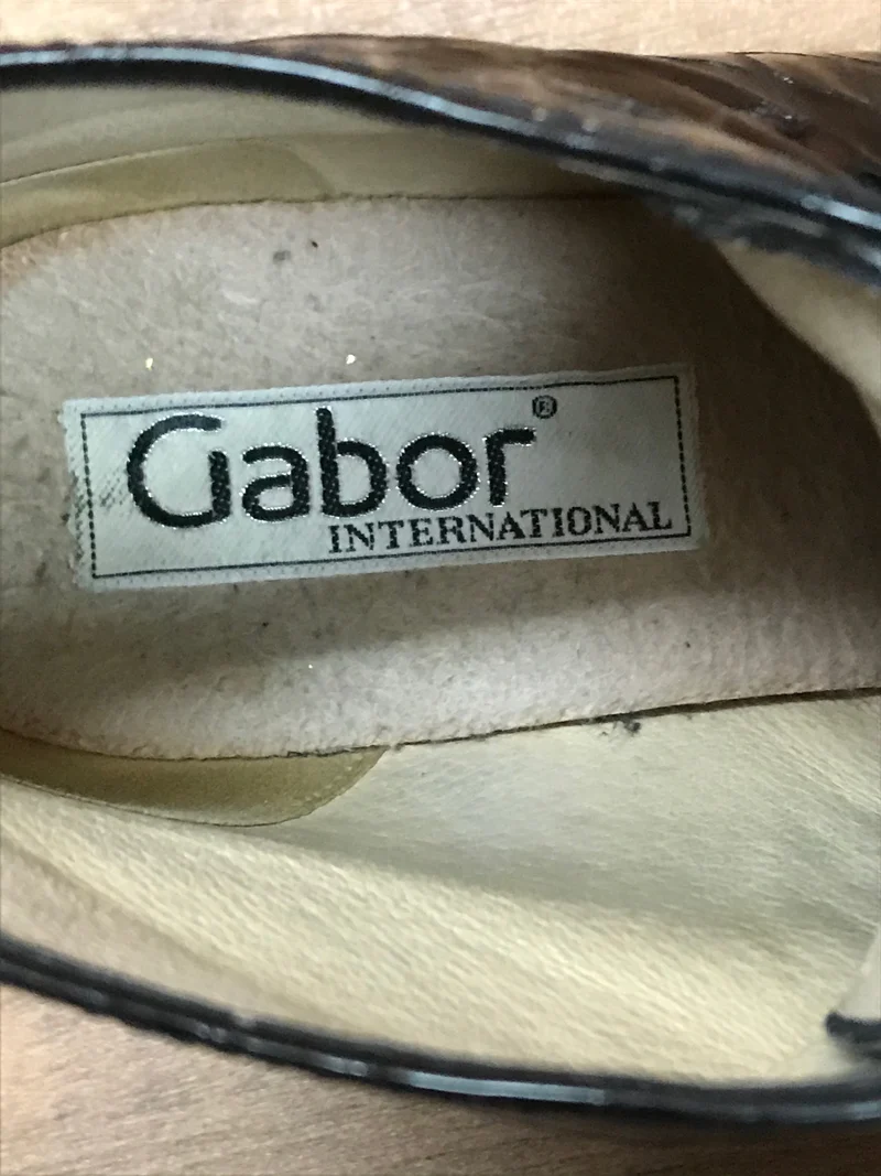 Vintage Gabor Lackleder-Schnürstiefeletten Schwarz (Größe 5,5 / 38,5)