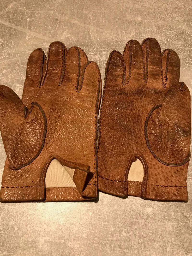 Braune Vintage Lederhandschuhe