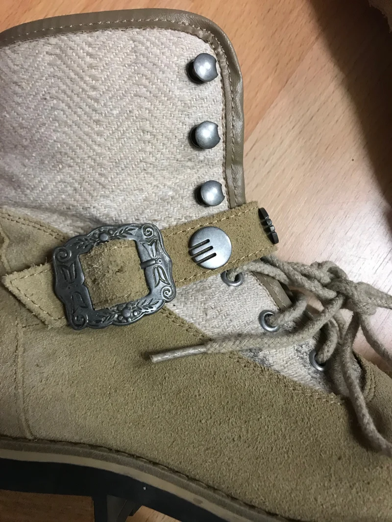 Trachtenschuhe beige – Schnürboots, Gr.37