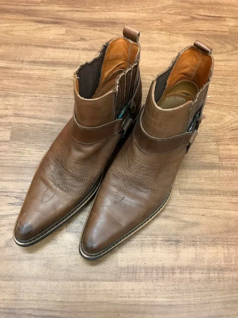 Vintage-Schuhe Lederstiefel halbhoch Gr.45
