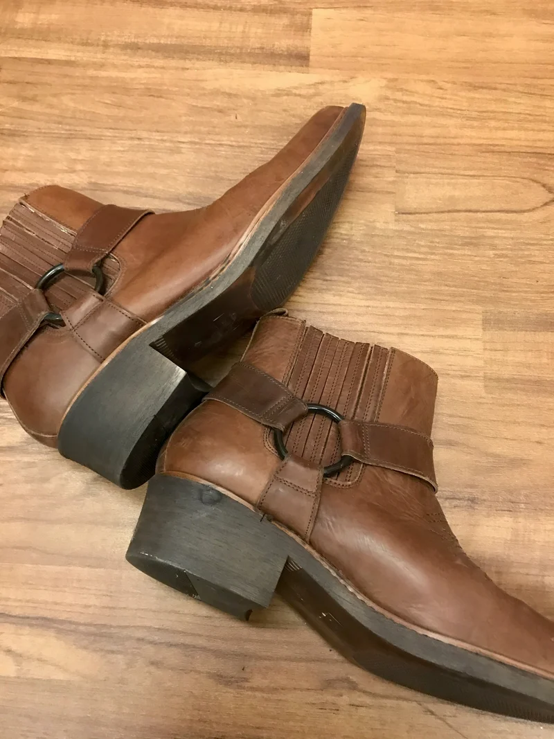 Vintage-Schuhe Lederstiefel halbhoch Gr.45