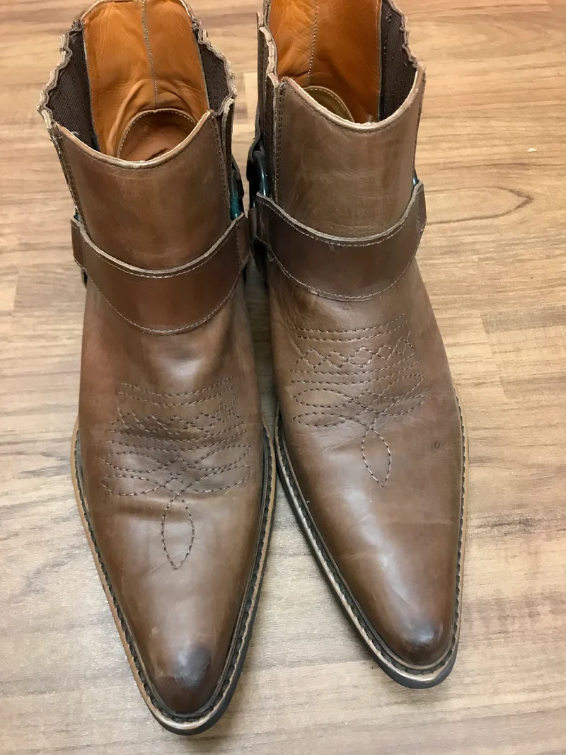 Vintage-Schuhe Lederstiefel halbhoch Gr.45