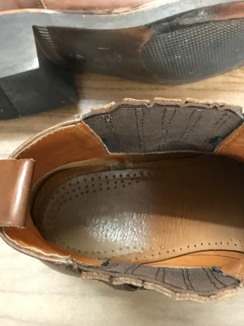 Vintage-Schuhe Lederstiefel halbhoch Gr.45