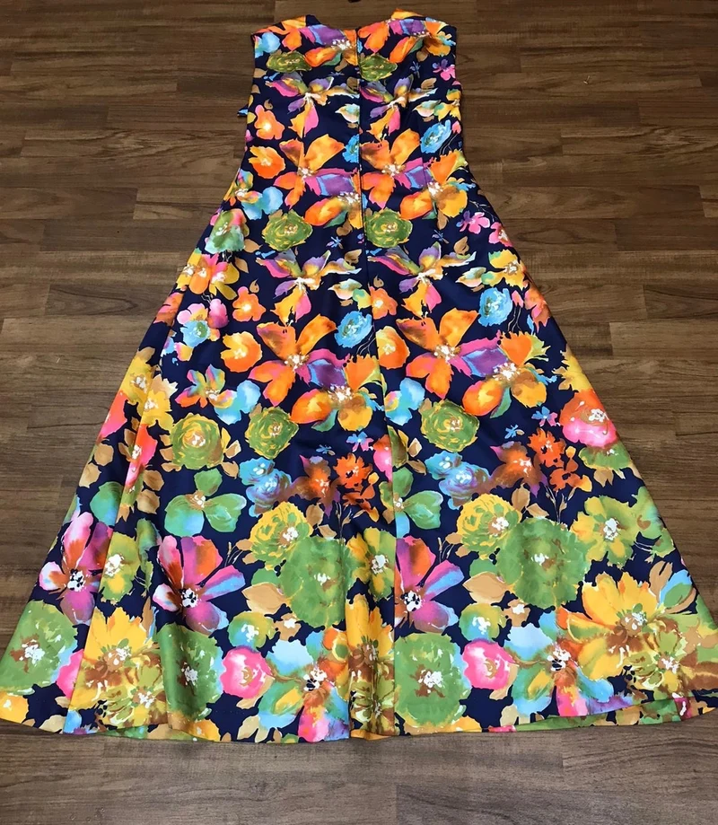 70s Vintage Maxikleid – Größe 40