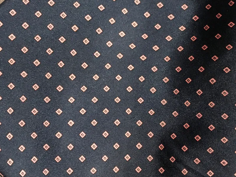 Vintage Ascot Krawatte Dunkelblau Herren – 90er Jahre Schalkrawatte mit Muster