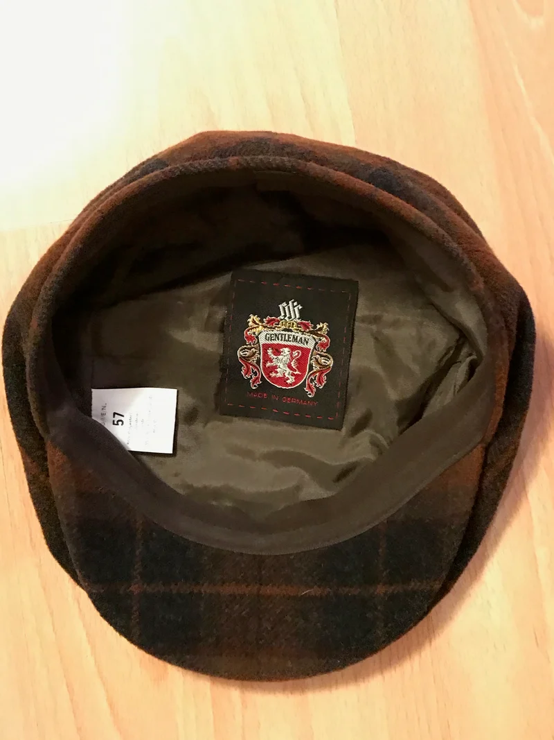 Vintage Schiebermütze kariert – Größe 57