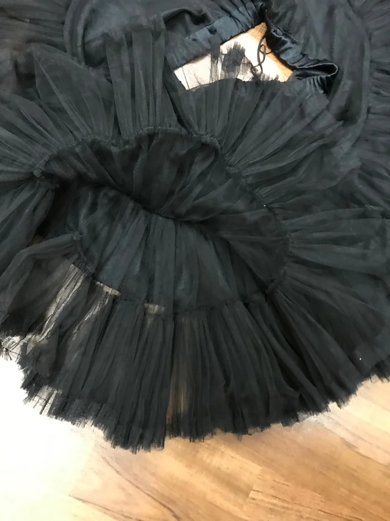 Petticoat schwarz 2-lagig Baumwolle 50er Jahre Rockabilly Gr. 38–42