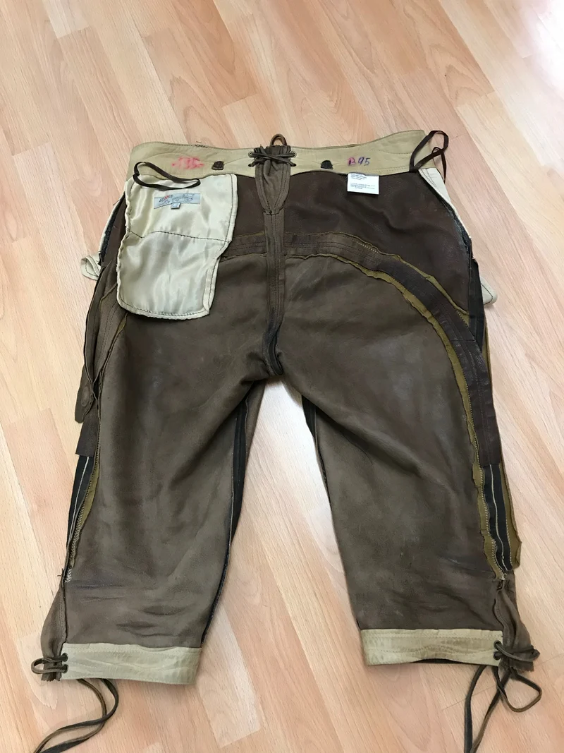 Vintage Trachten Kniebundlederhose dunkelbraun – Echtleder, Gr. 50