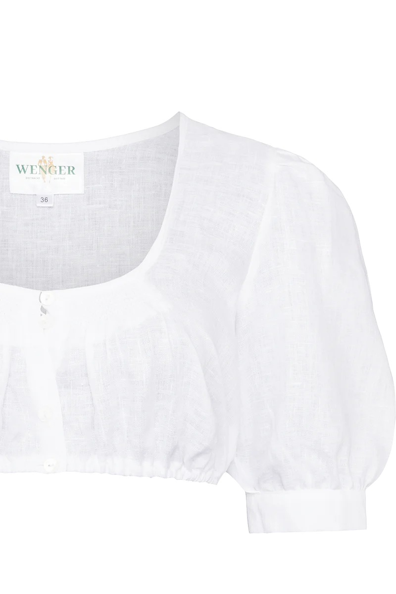 Leinen-Dirndlbluse mit Puffärmel