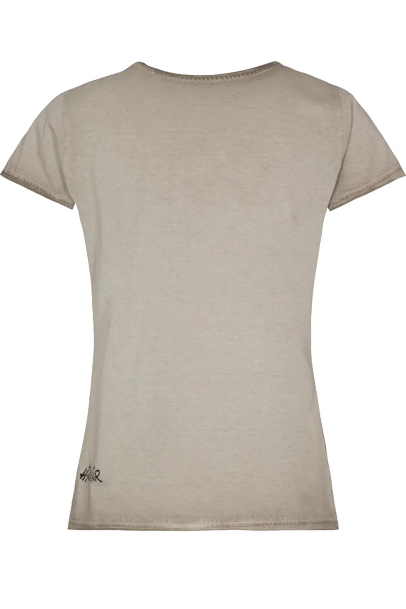 Damen T-Shirt mit Paillettenschrift 'Wanderlust"