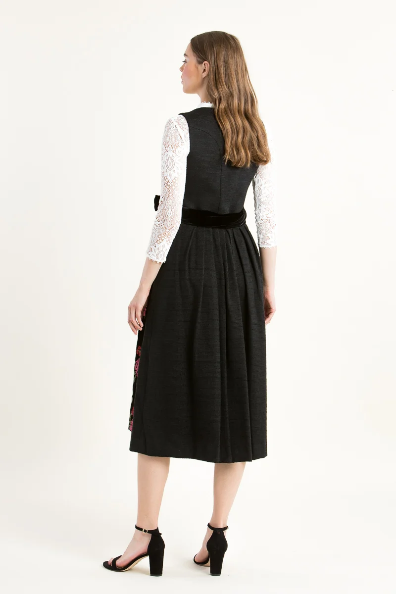 Almliebe Dirndl Rosen Resli schwarz