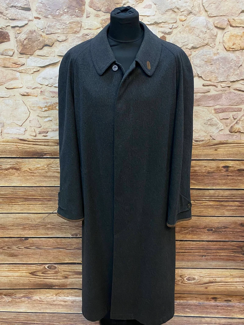 Vintage Herren Wollmantel mit Cashmere – Dunkelgrau – Schneider’s Salzburg – Größe 56