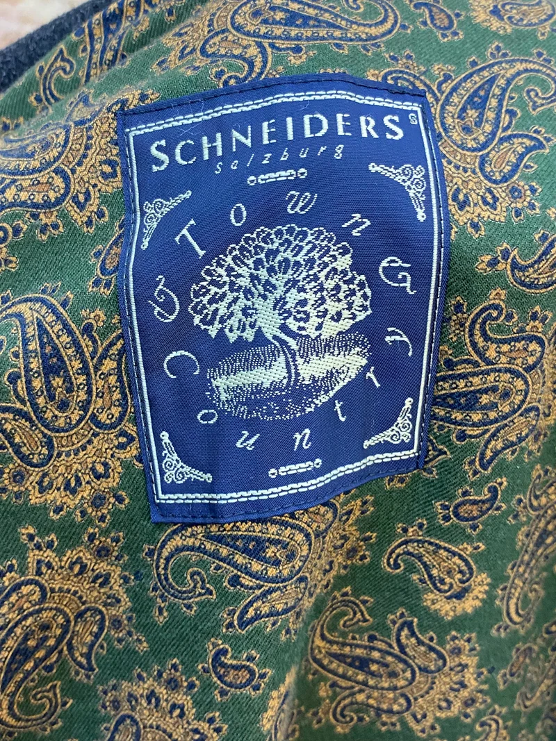 Vintage Herren Wollmantel mit Cashmere – Dunkelgrau – Schneider’s Salzburg – Größe 56