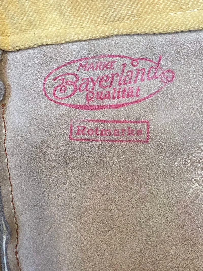 Kurze Lederhose 60er Doppelzipp Eichenlaub grau Bayern Rothenburg Unikat