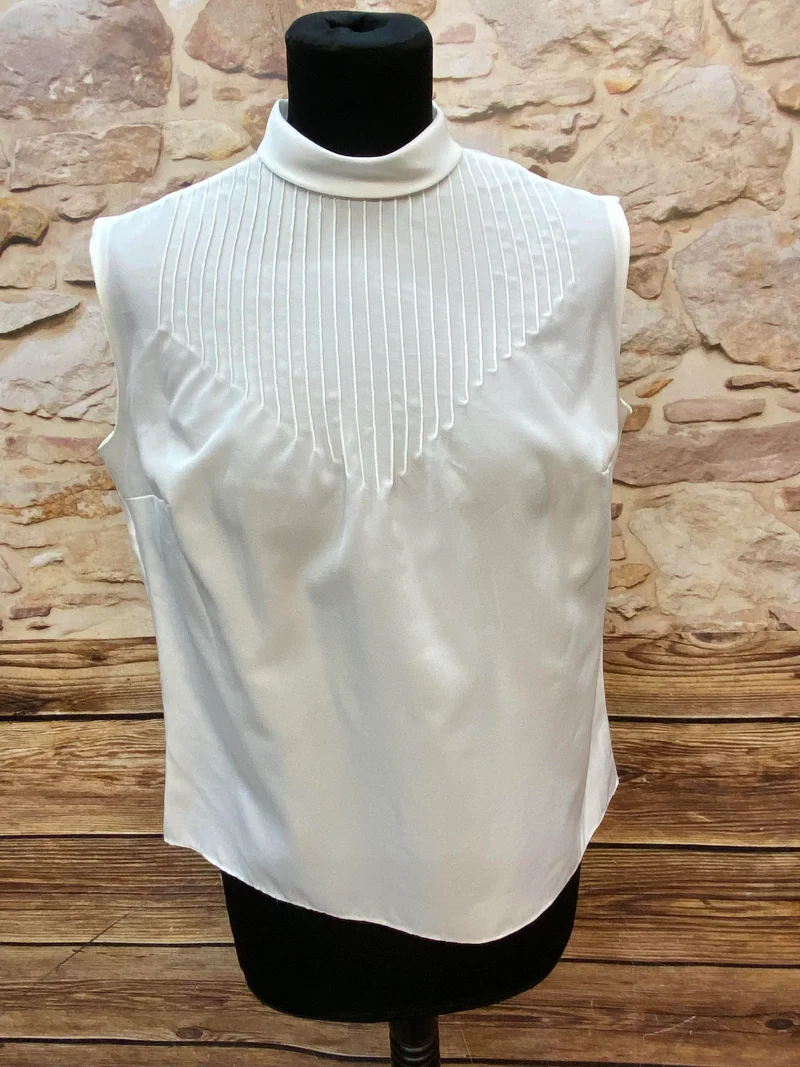 Vintage 60er Jahre Bluse – Cremeweiß – Gr. ca. M