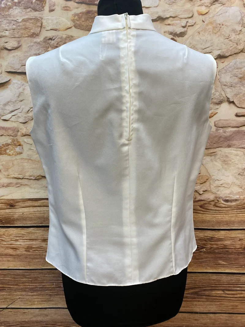 Vintage 60er Jahre Bluse – Cremeweiß – Gr. ca. M