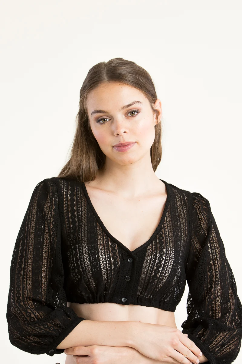 Berwin & Wolff Dirndlbluse Puffarm schwarz