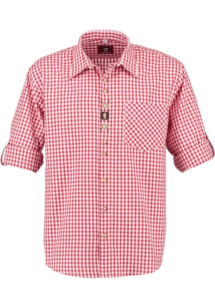 Trachtenhemd Samwell rot langarm