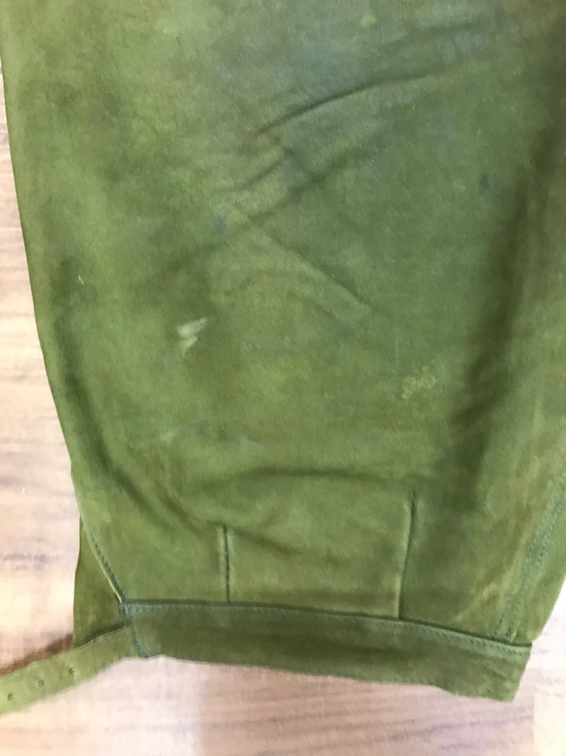 Vintage Lederhose Herren Kniebund Gr. ca. 56 – grün Trachtenhose Echtleder