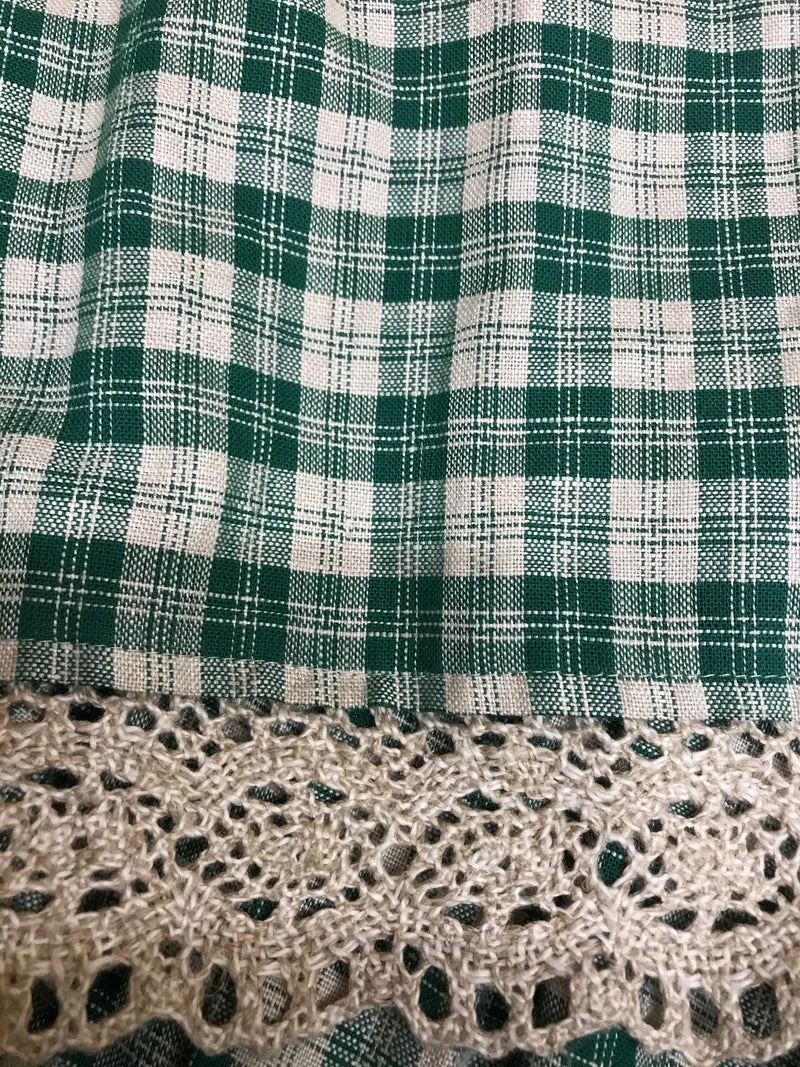Vintage Trachtenkleid beige grün - Landhausstil, Größe 38