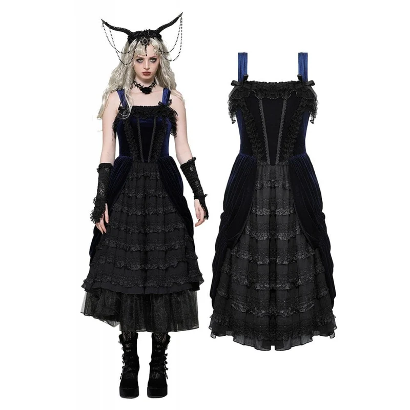 Gothic Lolita Rüschen-Spitzenkleid für Damen, Brautkleid