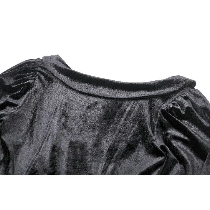 Gothic-Maxikleid mit Ösen und Seitenschlitz für Damen – Hochzeitskleid