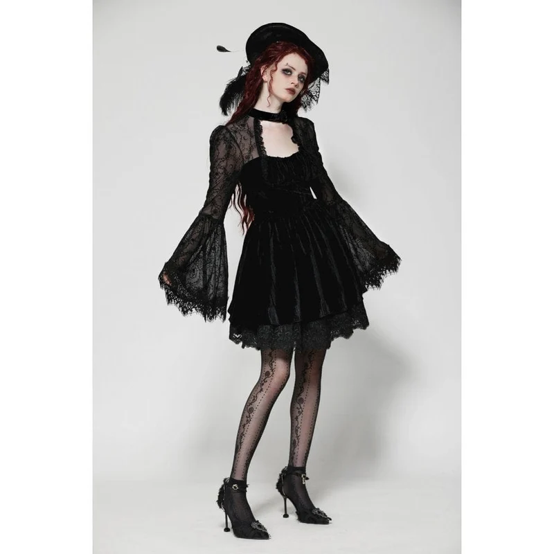 Kurzes Gothic-Spitzenkleid mit Cut-outs für Damen