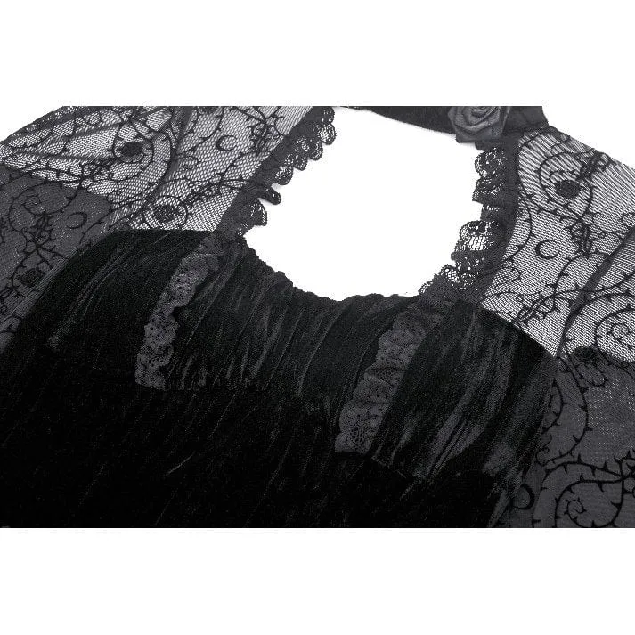 Kurzes Gothic-Spitzenkleid mit Cut-outs für Damen